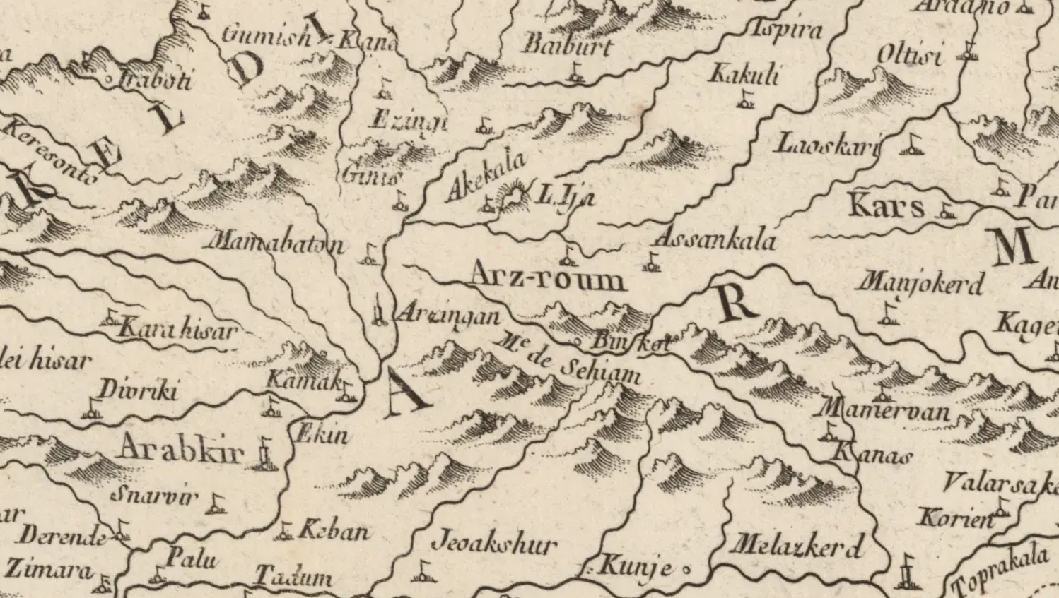 1776 Map of Az-Roum (Erzerum) the claimed origins of the Philosophical Persian Rite.
