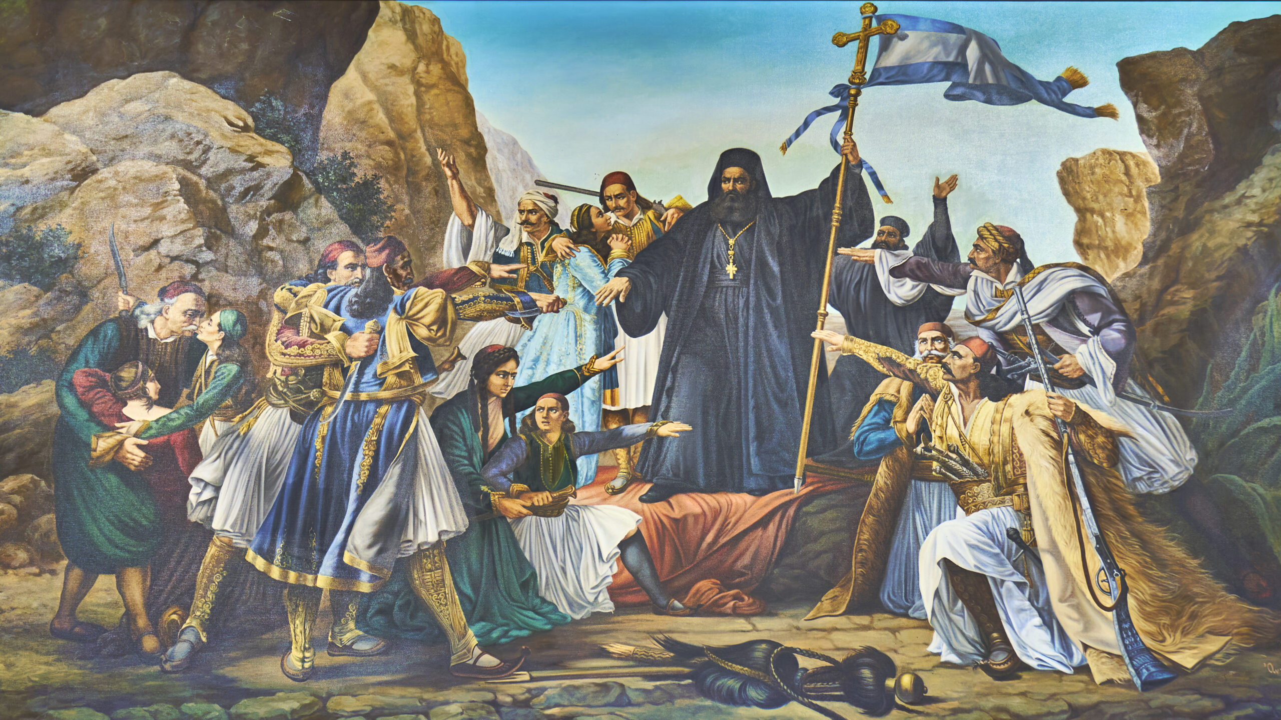 Archbishop Germanos of Patras raising the banner of revolution.