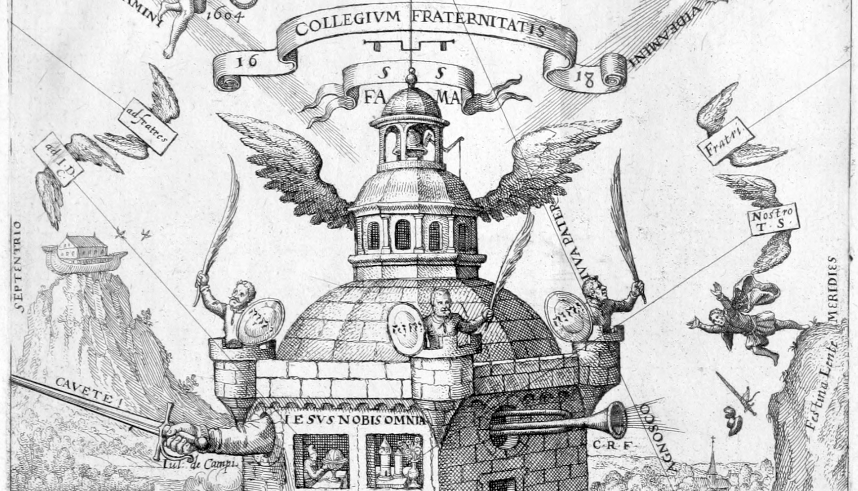 A classic Rosicrucian symbol, such as the Rosy Cross, which influenced the era.