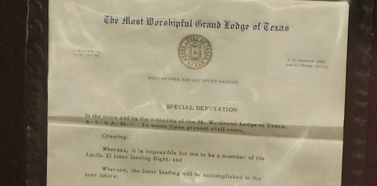 A representation of the Special Deputation carried by Buzz Aldrin to the Moon.