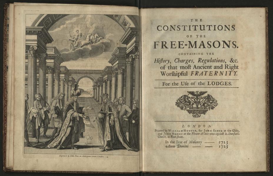 The title page of Benjamin Franklin's 1734 reprint of Anderson's 'Constitutions of the Free-Masons'.