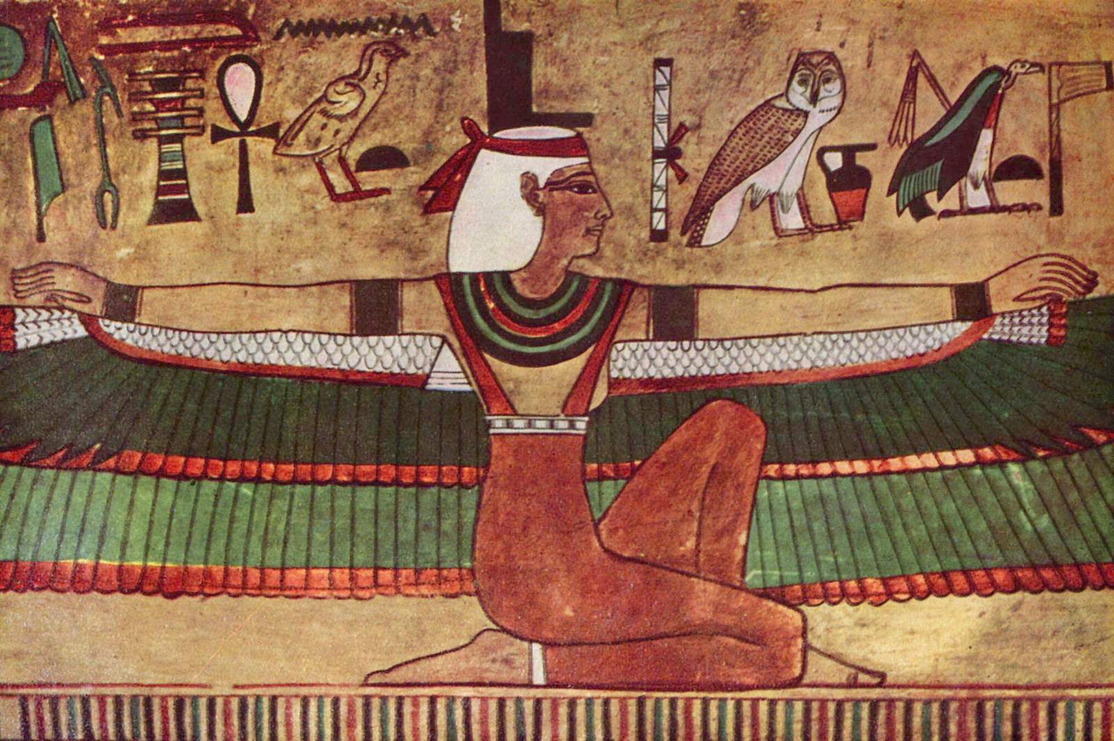 A classical or Roman-era depiction of the goddess Isis, often shown veiled or with a solar disk, symbolizing her role as a mother goddess of magic and wisdom.