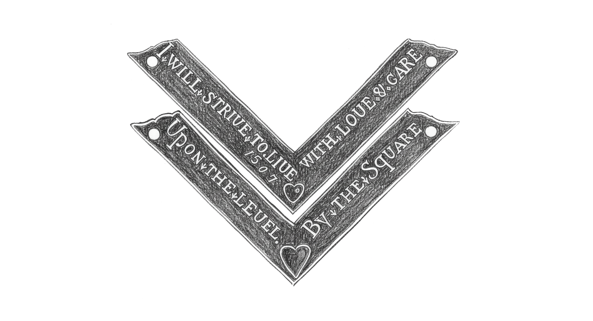 A sketch or photo of the corroded brass Baal's Bridge Square, showing its shape and markings.