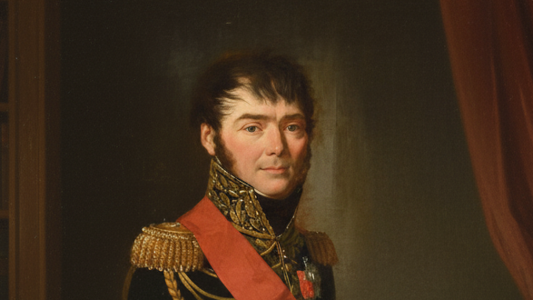 A portrait of General Henri-Gatien Bertrand, Napoleon's loyal companion and symbolic founder of the Order.